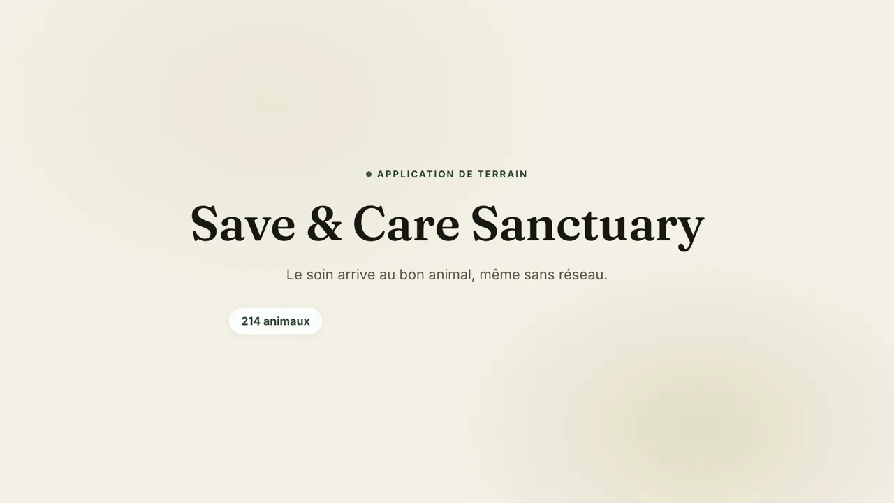 Save & Care : présentation de l'application hors-ligne du sanctuaire.